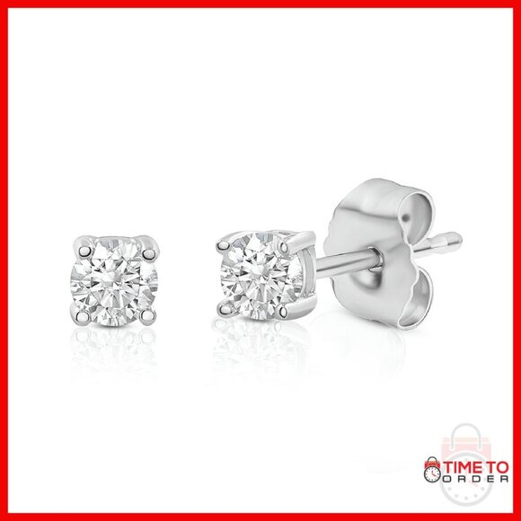 0.25ct Lab Diamond Stud Earrings 14k Gold IGI Certified